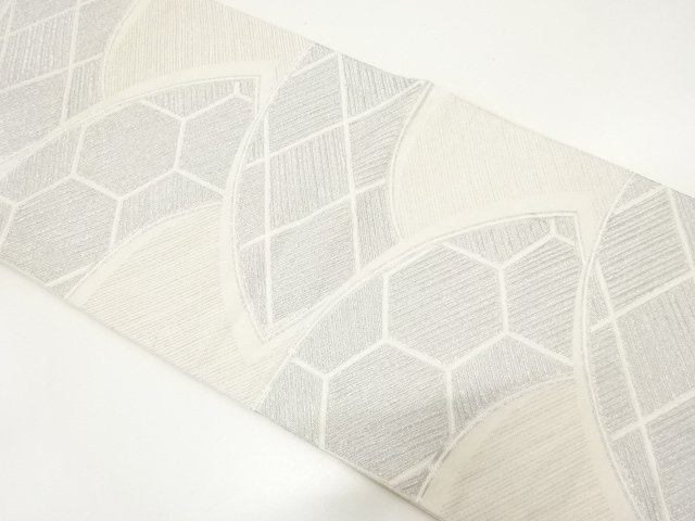JAPANESE KIMONO / ANTIQUE FUKURO OBI / WOVEN KIKKO & RHOMBUS